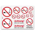 iSecur 14er Set Verbotsaufkleber "Rauchen verboten" I Rauchverbot I hin_830