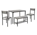 ML-DESIGN Essgruppe Tischgruppe für Küche & Esszimmer moderne Esstischgruppe Esszimmerset, Esszimmertisch mit 2 Stühlen 1 Bank Eiche-Grau Bartisch Set