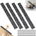 Klavierband Edelstahl, 4 Stück 30 cm Klavierscharnier Klavierband Scharnier Stangenscharnier, Edelstahl Scharnier Klavierband für Bootsschränke Aufbewahrungs Box, Mit 48 Schrauben (Schwarz)