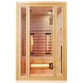 TroniTechnik® Infrarotkabine Infrarotsauna MANILA 120cm x 100cm 1-2 Person aus Hemlock Holz mit 5x Vollspektrumstrahler, LED-Farblicht, Bluetooth,...