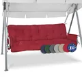 Beautissu Sitzkissen für Hollywoodschaukel 180x50x8cm Flair HS - Garten Auflage mit Zwei Kissen - Polster für Gartenbank Schaumflockenfüllung Polsterauflage Rot