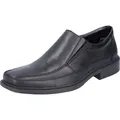 Rieker Herren Slipper eleganter Halbschuh Leder Gummizug B0873, Größe:46 EU, Farbe:Schwarz - Schwarz - 46