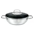 RÖSLE ELEGANCE ProPlex Servierpfanne, Antihaft, Stilvoll & Effizient - Ø 24 cm, Hitzebeständig bis 260 °C, ProPlex Antihaftversiegelung, silbern, Edelstahl 18/10