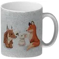 speecheese Tasse Schlauer Fuchs Glitzer Kaffeebecher zur Einschulung mit Tiermotiv und