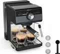 Krups Espressomaschine XP384G Authentic+, Siebträger, intuitives Bedienfeld, Milch-Aufschäumdüse, 3 Siebeinsätze