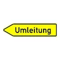 VKZ.454-10, 1250x350mm Umleitung linksweisend RAL-Gütezeichen Folie RA1