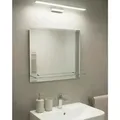 Milano Spiegel eckig 50x60 cm mit Flachfacette und integrierter Ablage für Feuchträume