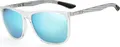 ZENOTTIC Polarisierte Sonnenbrille Herren Kohlefaser Quadratisch UV400 Schutz