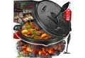 KESSER Feuertopf, Gußeisen, Dutch Oven Set BBQ Feuertopf Schmortopf, Gusseisen Topf