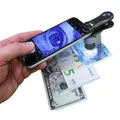 Carson Mikroskop Mini Taschenmikroskop mit LED/UV, Adapter-Clip für Smartphones
