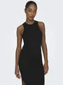 ONLY Damen Kleid Regular Fit Schwarz Grün Rundhals L Baumwolle Elasthan