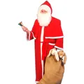 Funny Fashion Weihnachtsmann Nikolaus Kostüm für Herren | Rot - Mantel mit Kapuze Nikolaus Weihnachten Heiligabend Adventszeit Weihnachtsmarkt Weihnachtsfeier Christkind Kapuzenmantel