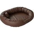Exclusive Bed Hundebett Orthopädisches NANCY, Schlafplatz, Hundekissen, Hundematratz, Kunstleder, rutschfeste, abnehmbare Abdeckung, wasserabweisend, Bootsform braun 110 cm x 140 cm