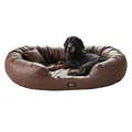 exclusive BED Orthopädisches Hundebett Nancy Premium Grosse Mittelgroße Kleine Hunde - Hundekissen Hundematte aus Öko-Leder - rutschfest Langlebig Abriebfest Reißfest (XXL, Braun)