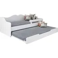 BDW Kinderbett, Jugendbett, Doppelbett mit Lattenrost, Weiss, 140 x 70 cm - Weiß