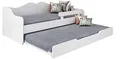 BDW - Kinderbett - Jugendbett - Doppelbett - mit Lattenrost, Matratzen, Schublade, Rausfallschutz - Ausziehbar - Schlafsofa, Gästebett, Klappbar - Kinderzimmer - 140x70cm - Weiss