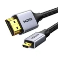 UGREEN Micro HDMI auf HDMI Kabel 4K 2.0 mit Ethernet, 3D Full HD 1080P HDR ARC kompatibel mit Raspberry Pi 5/4, Kamera, TV (1M)