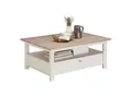 Hom`in Couchtisch, Grau, Weiß, Holzwerkstoff, 2 Schublade(n) Schubladen, rechteckig, eckig, 80x45x110 cm, Stauraum, offenes Fach, Wohnzimmer, Wohnzimmertische, Couchtische, Couchtische mit Stauraum