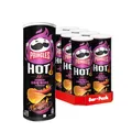 Pringles HOT Smokin' BBQ Ribs Flavour (8 x 160 g) – der unwiderstehliche Snack-Klassiker in der praktischen Dose – scharfe Chips mit BBQ-Geschmack – Pop. Play. Eat.