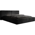 Designer Polsterbett Ophelia in Cord mit Stauraum 160x200 Schwarz