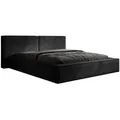 Luxusbetten24 Polsterbett Designer Polsterbett Ophelia in Cord, mit Stauraum schwarz 160 cm x 200 cm x 92 cm