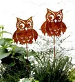 LB H&F Lilienburg Teichfigur 2er SET Gartenstecker Dekostecker Beetstecker Gartendeko Rost, (Dekofigur Garten Herbstdeko Deko Herbst Terrasse Kübel Blumenstecker Dekostecker Figur Herbststecker Teichdeko Eulenstecker Terrasse 2er EULE Rost, Dekofigur Garten Deko Herbst Terrasse Kübel Blumenstecker Figur), Metall Eulen Roststecker Stecker Blumenkasten Blumentopf