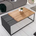 riess-ambiente Massivholz Couchtisch ARCHITECTURE 100cm Eiche geölt schwarzes Metallgestell Beistelltisch Tisch