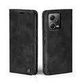 LBH Handyhülle für Xiaomi Redmi Note 12 Pro+ 5G in Schwarz mit Karten- und Geldfach Smartphone Hülle mit Standfunktion Flip Case Schutzhülle Magnetverschluss Vintage