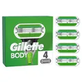 Gillette Body Rasierklingen Herren, 4 Original Ersatzklingen mit 3-Fach Klinge