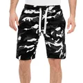 21E3 FM191 Herren Baumwolle Sweat Shorts Camo Grey L