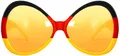Folat 30801 – Deutschland Rießenbrille, Schwarz, Rot, Gold, mit gelbgetönten Gläsern, Sonnenbrille, WM, EM, Fußball, Ballermann, Länder, Karneval, Motto Party, Gartenparty, Public Viewing