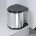 WESCO Einbaumülleimer rund - Edelstahl / schwarz, 13 Liter - Silber/Schwarz