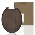 SCHÜTTE WC-Sitz "DARK WOOD", MDF, oval, mit Softclose-Funktion - braun