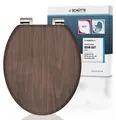 SCHÜTTE MDF WC Sitz DARK WOOD, Toilettendeckel mit Absenkautomatik