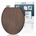 MDF WC-Sitz DARK WOOD, mit Absenkautomatik