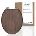 WC-Sitz DARKWOOD mit Absenkautomatik aus Holz hochwertiger Toilettendeckel mi...