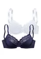 petite fleur Bügel-BH (Packung, 2 Stück) mit elastischer Spitze, Dessous – ideal für große Größen