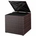 Casaria® Auflagenbox 318L Polyrattan - Wetterfeste Garten Aufbewahrungsbox für Kissen & Sitzauflagen 75x75x70cm, für Balkon, Terrasse und Garten, UV-beständig Braun