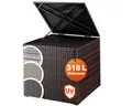 Casaria Auflagenbox, 318 L mit Deckel 75x75x70cm Wasserdicht Gasdruckfeder Garten