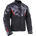 Oxford Delta 1.0 Camo, Textiljacke wasserdicht - Schwarz/Grau/Rot - 5XL