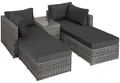 tectake® Aluminium Rattan Lounge San Domino wetterfest und UV-beständig Dicke der Sitzpolster 10 cm