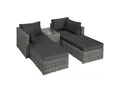 tectake® Aluminium Rattan Lounge, wetterfest und UV-beständig, hochwertiges Geflecht und UV-beständig, kein Aufbau