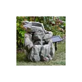 Smart Solar Rock Fall Brunnen 1170530 - Selbstständiger natürlicher Felseffekt | Strapazierfähiges Polyresin | Intelligenter Solarbetrieb | Einfache Installation | 51x46x40cm