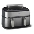 Philips Heißluftfritteuse NA555 00 5000 SERIES mit Doppelkorb Schwarz