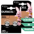 4x CR2025 Lithium Knopfzelle 3V DL2025 DURACELL 2x Doppelblister Uhren, Rechner
