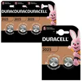 4x Duracell Knopfzelle Lithium CR 2025 DL2025 3V Batterien 2er Blister