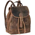 STILORD Allison Rucksack Damen Modern Leder Vintage Daypack Klein Cityrucksack Rucksackhandtasche für Shopping Arbeit Reisen Echtleder Farbe:Calais - braun