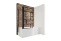 Schulte Badewannenfaltwand Black Style, Sicherheitsglas, 80x140 cm, 1 tlg + Festelement, Atelier 1, Schwarz