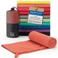 Blumtal Sporthandtuch Mikrofaser Handtuch - kompakte Mikrofaser Handtücher, Mikrofaser (inkl. Transporttasche, einzeln oder als Set verfügbar, 1-St), ultra leicht & schnelltrocknend, Reisehandtuch, Strandhandtuch rot 100 cm x 200 cm