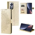CoverKingz Handy Case kompatibel mit Xiaomi 12 / 12X - Handy Cover mit Kartenfach Phonecase - Smartphone Hülle klappbar Motiv Mandala Gold